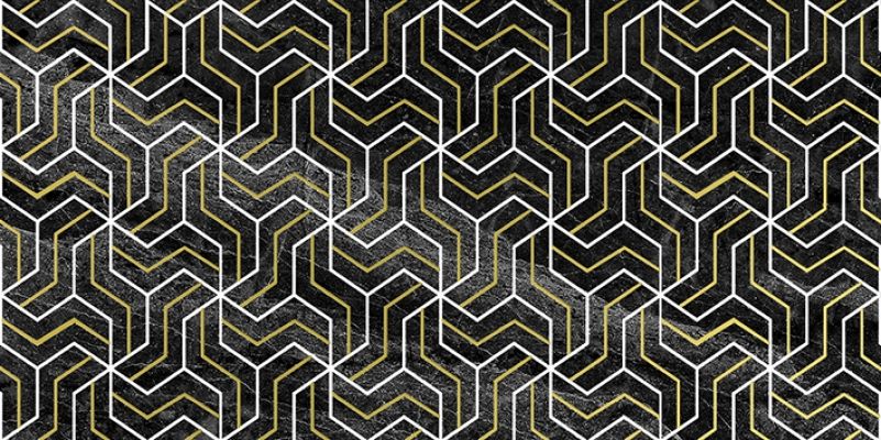 Декор Crystal Fractal чёрный 30х60