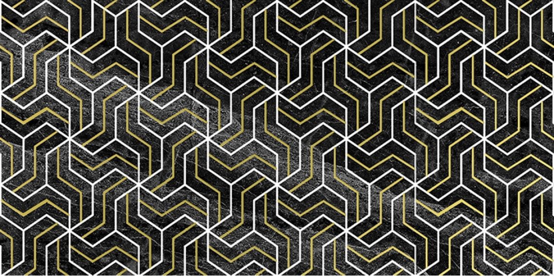 Декор Crystal Fractal чёрный 30х60