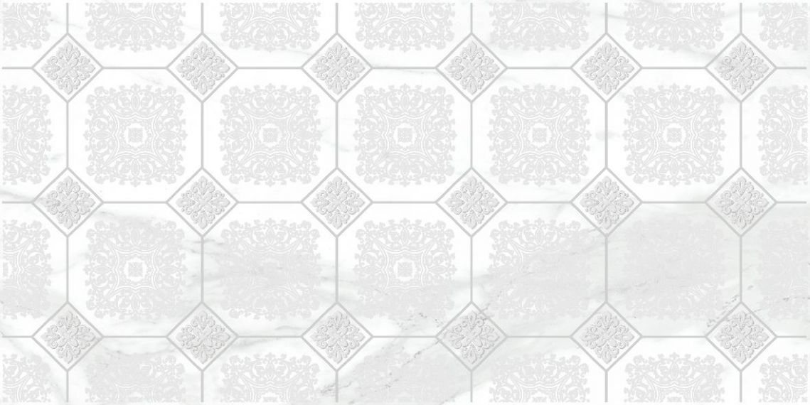Декор Olimpus Grand белый 25х50