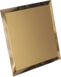 КЗБ1-02 Квадратная зеркальная бронзовая с фацетом 10 мм 20x20