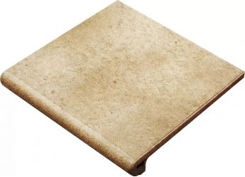 Клинкерная плитка Ступень фронтальная Rounded Stair-tread Beige 33*33
