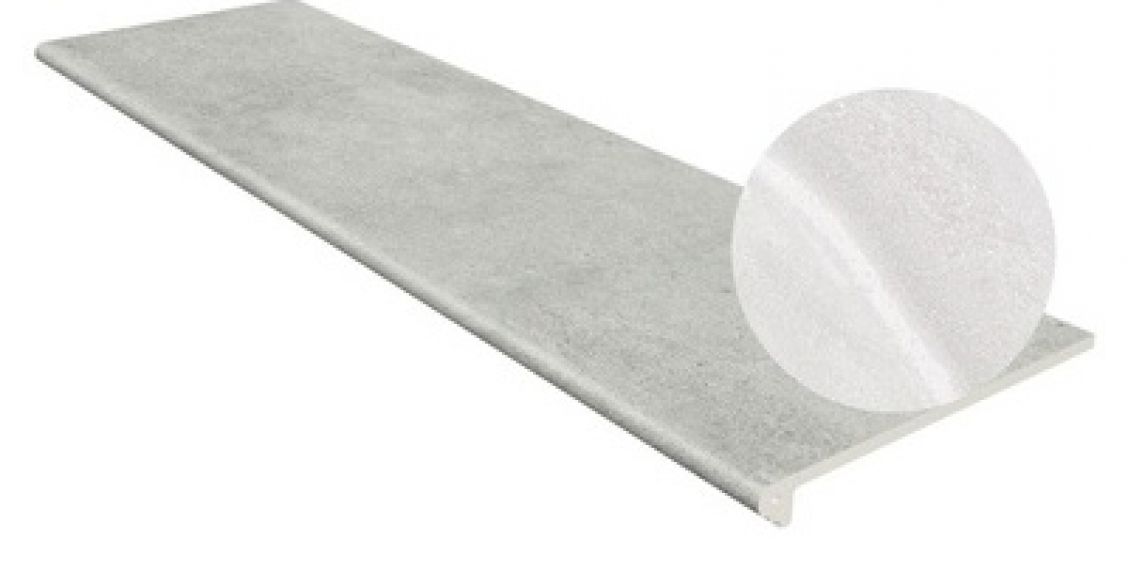 Клинкерная плитка Ступень фронтальная Tibet Smooth Round. Blanco 33x120