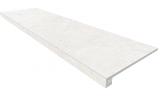 Комплект NL00 Nolana White (Ступень 33x120 неполированный прямоугольный бортик без насечек + Подступенок 14,5x120)