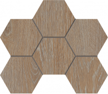 Мозаика Мозаика KW01 Kraft Wood Rusty Beige Hexagon структурированный 25x28,5