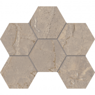 Мозаика BR02 Bernini Hexagon Beige Мозаика полированная 25x28,5