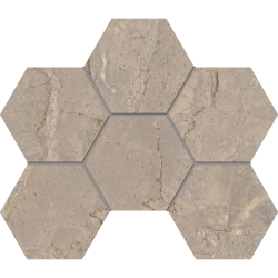 Мозаика BR02 Bernini Hexagon Beige Мозаика полированная 25x28,5