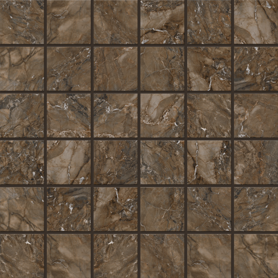 Мозаика BR04 Bernini Dark Brown Мозаика полированная (5х5) 30x30