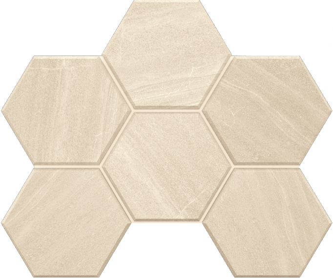 Мозаика GB01 Gabbro Hexagon неполированная 25x28.5