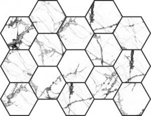 Мозаика MALLA HEX CR LUX ICEBERG WHITE 32,5x22,5