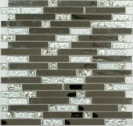 Мозаика MS-605 метал стекло (15х48х98x6) 305*298