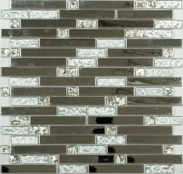 Мозаика MS-605 метал стекло (15х48х98x6) 305*298