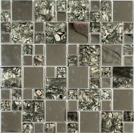 Мозаика MS-611 метал стекло (15х48x8) 300*300
