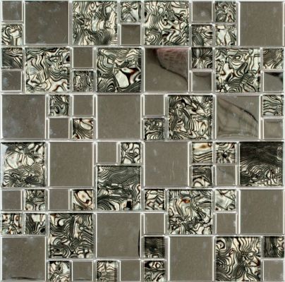 Мозаика MS-611 метал стекло (15х48x8) 300*300