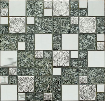 Мозаика MS-620 метал стекло (23*48*8) 300*300