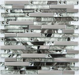 Мозаика MS-623 метал стекло (15,48*98*8) 298*305