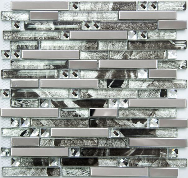 Мозаика MS-623 метал стекло (15,48*98*8) 298*305