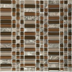 Мозаика S-809 стекло камень (15x15х48х8) 300*300