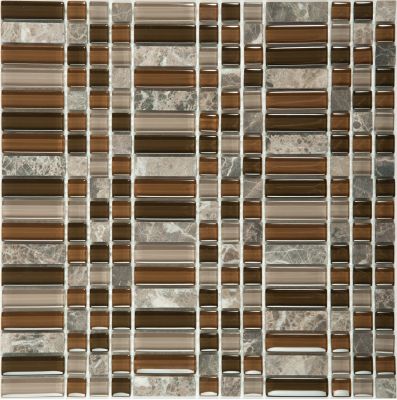 Мозаика S-809 стекло камень (15x15х48х8) 300*300