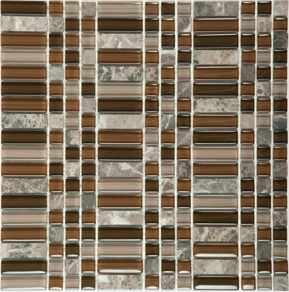 Мозаика S-809 стекло камень (15x15х48х8) 300*300