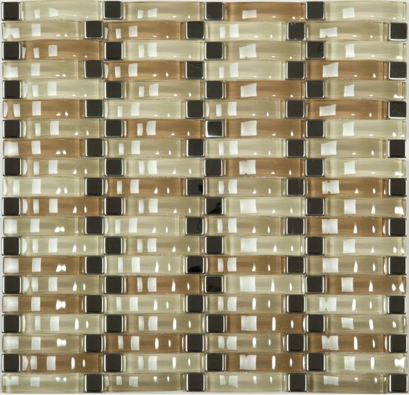 Мозаика S-813 стекло метал (10x15x60) 310*313