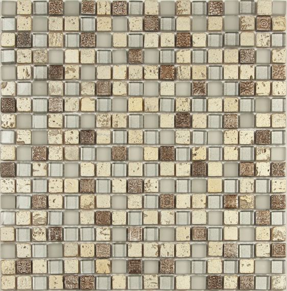 Мозаика S-821 стекло керамика (15x15x8) 305*305