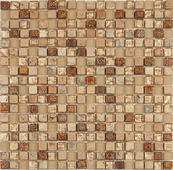 Мозаика S-822 стекло керамика (15x15x8) 305*305