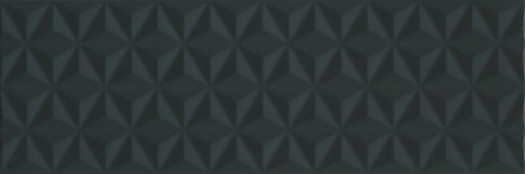 Плитка 12121R Диагональ черный структура обрезной 25x75