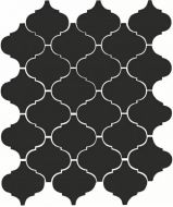 Плитка 65001 Арабески глянцевый черный 26x30