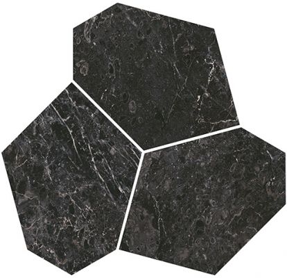 Плитка KMD2HID025BR Декор Марсель наборный чёрный глянцевый обрезной 26,5x25,5x0,9
