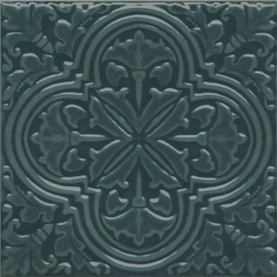 Плитка KMD3STA003BN Декор Фес зелёный тёмный глянцевый 15x15x0,77
