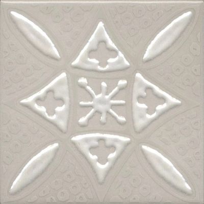 Плитка KMD3STA018GN Декор Бахия 2 серый светлый глянцевый 9,8x9,8x0,7