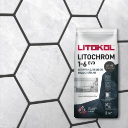Смеси и затирки Litochrom 1-6 Evo LE.145 Черный уголь 2кг