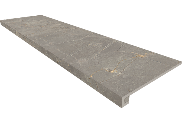 Ступени Комплект Ступень BR03 Bernini Grey 33x120 неполированная с бортиком + Подступенок 14,5x120