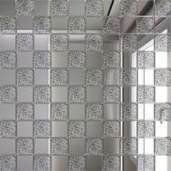 С50Х50 Мозаика зеркальная Серебро+Хрусталь 25х25/300x300