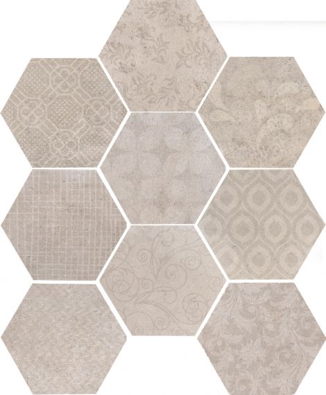 1047252 RIABITA ESAGONA FABRIC SHABBY CHIC 24x27,7