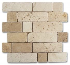184996 Mosaico Travertino Brick 30,5x30,5