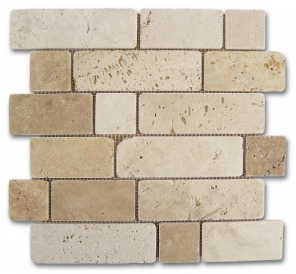 184996 Mosaico Travertino Brick 30,5x30,5