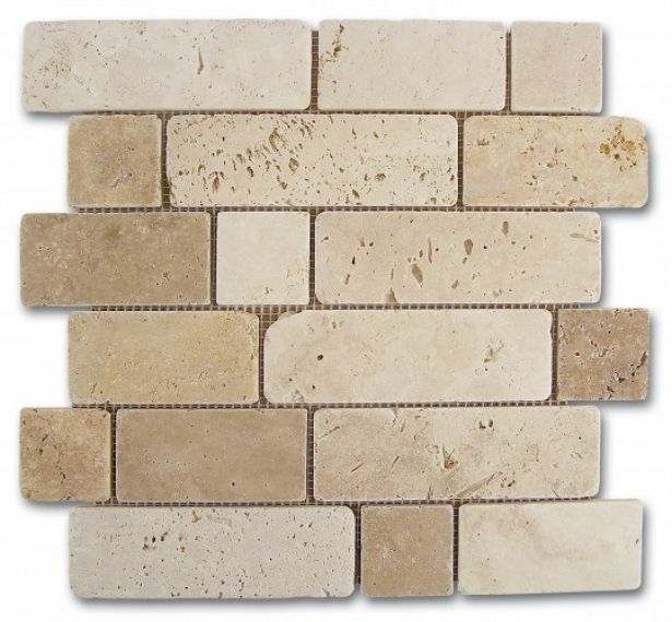 184996 Mosaico Travertino Brick 30,5x30,5