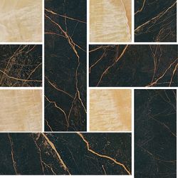 240450 MARBLE MOSAICS CHESTERFIELD NERO-ORO 29,1x29,1