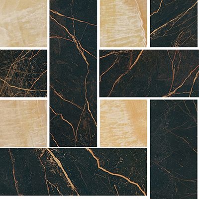 240450 MARBLE MOSAICS CHESTERFIELD NERO-ORO 29,1x29,1