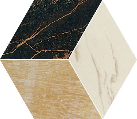 240460 MARBLE MOSAICS T3 NERO/ORO/BIANCO 39x45