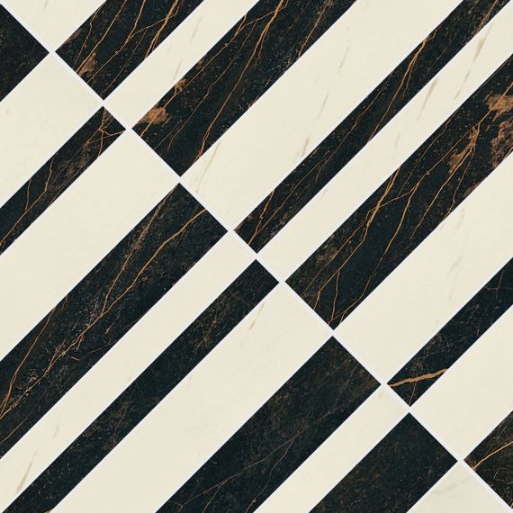 240521 MARBLE MOSAICS OPTICAL NERO-BIANCO 58,5x58,5