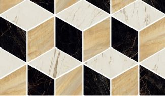 240840 MOSAICS T3-3D NERO-ORO-BIANCO 17x29,1