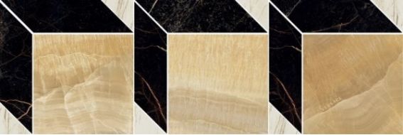 240852 MOSAICS CUBE NERO-BIANCO-ORO 19,5x58,5