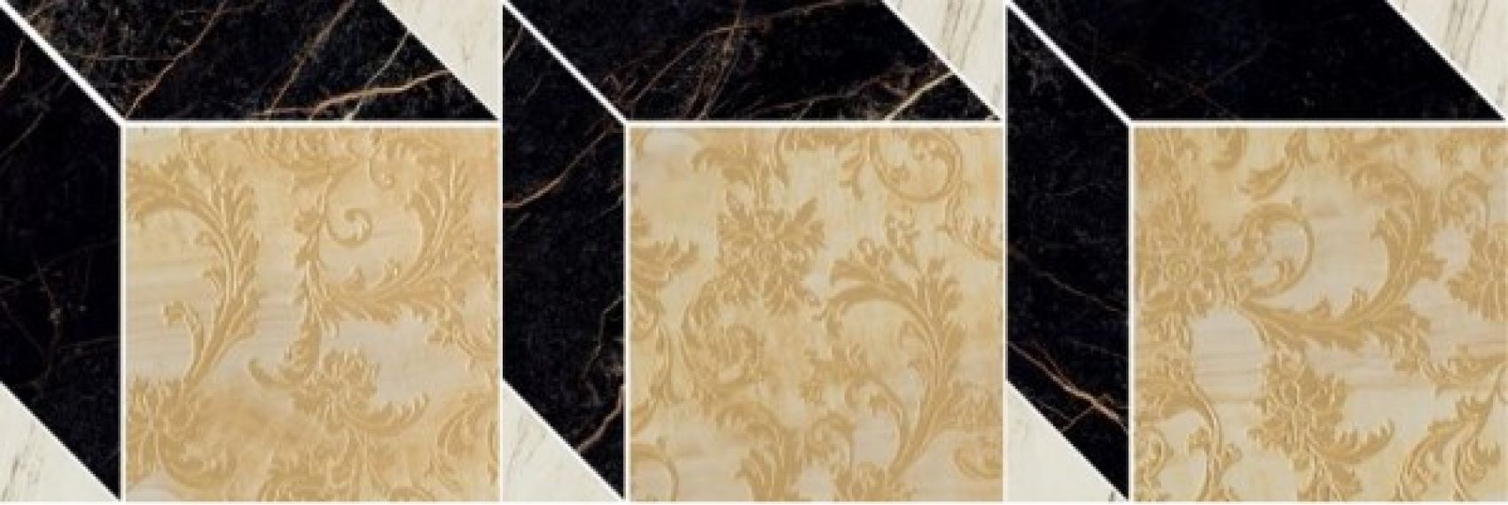 240862 MOSAICS CUBE NERO-BIANCO-ORO 19,5x58,5