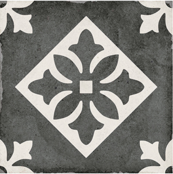 24416 ART NOUVEAU PADUA BLACK 20*20