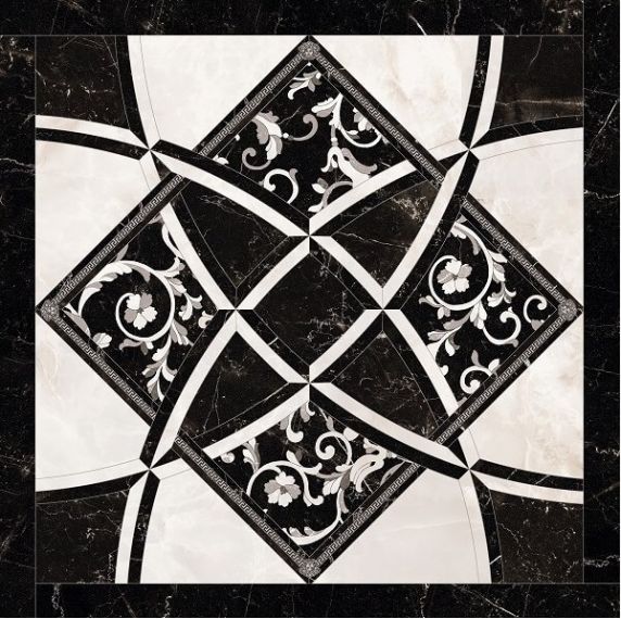 262534 Intarsio Bianco/Nero 78x78