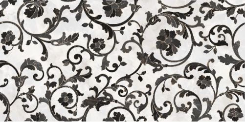 262554 FLOREALE BIANCO/NERO 39x78