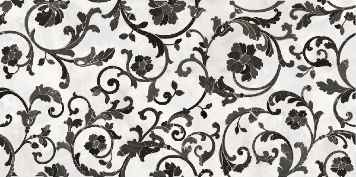 262554 FLOREALE BIANCO/NERO 39x78
