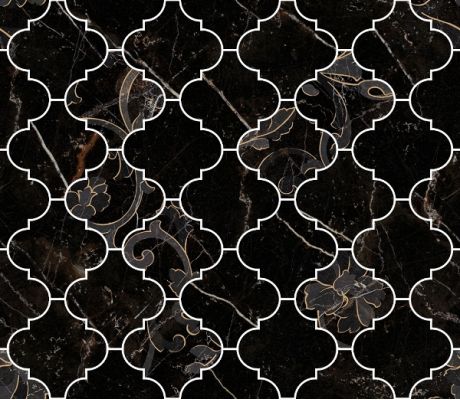 262622 MOSAICO ARABESCATO NERO AMASANTA 35x35
